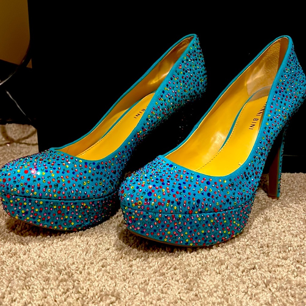 Gianni Bini Multicolor Jeweled Heels Size 10